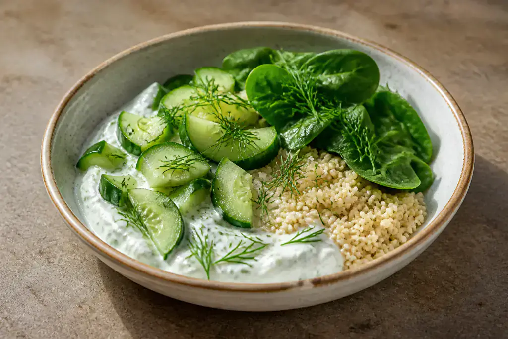 Tanzanian-Inspired Calcium-Support Yogurt Millet Cucumber Bowl