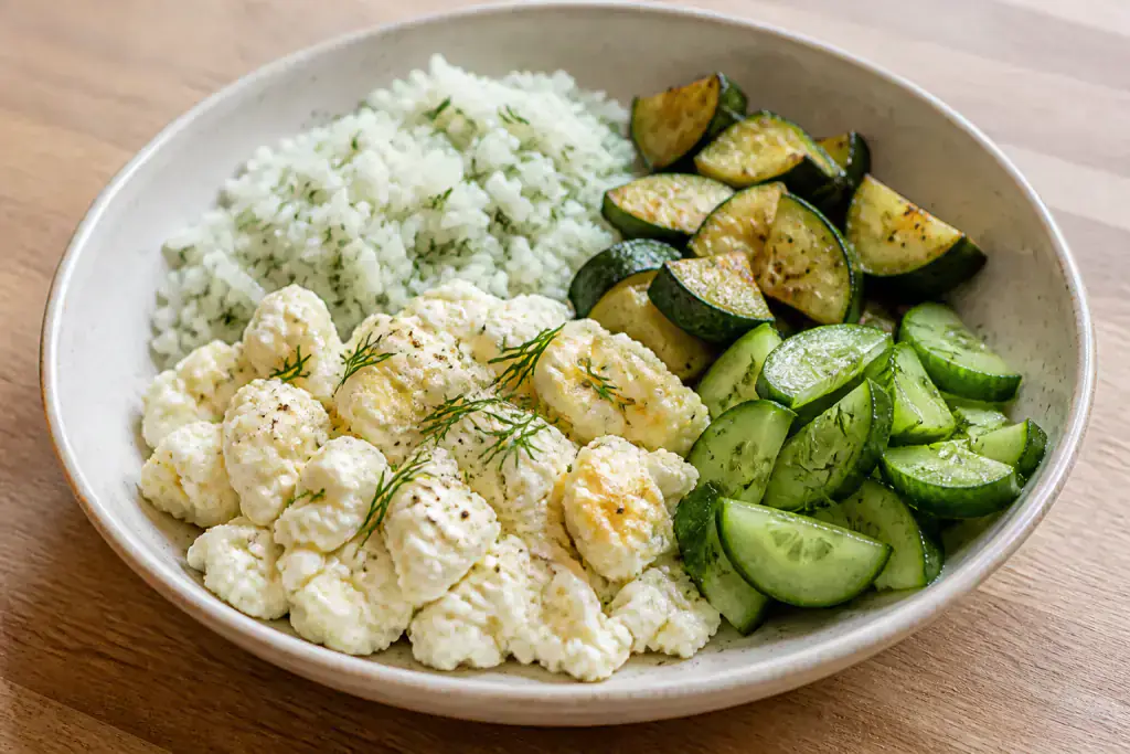 Ugandan-Inspired Kidney-Caution Egg White Rice Zucchini Bowl