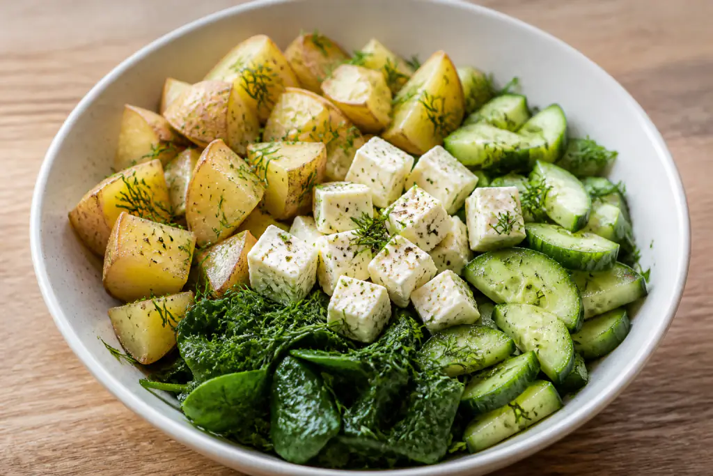Ukrainian-Inspired Calcium-Support Paneer Potato Cucumber Bowl