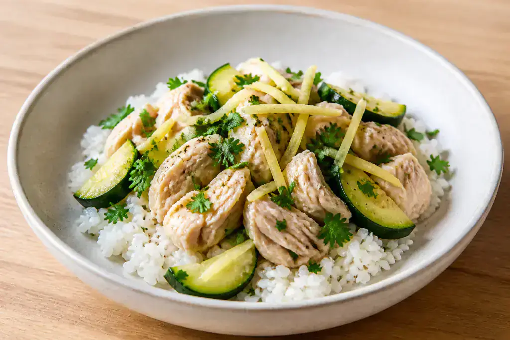 Vietnamese GERD-Aware Chicken Rice Zucchini Bowl